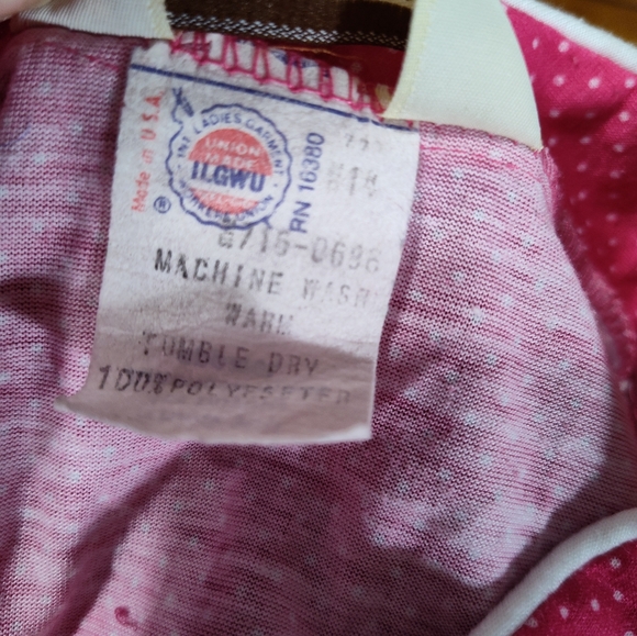 Vintage 70s pink and white swiss dot sears the fashion place - Picture 6 of 6